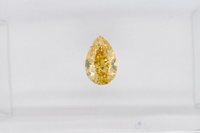 1 pcs 钻石 - 0.32 ct - 梨 - NO RESERVE PRICE - Fancy Intense Brownish Yellow - VS2 轻微内含二级