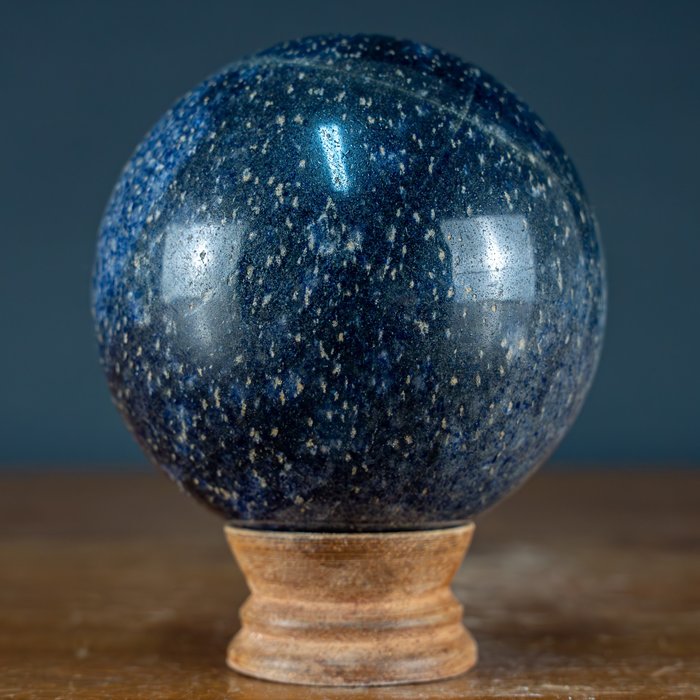 美丽的 A+++ 闪闪发光的蓝色琉璃石 球体- 938.71 g