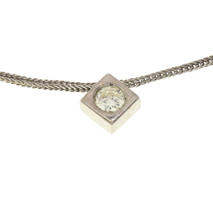 Choker-halsband Vittguld Diamant  (Natural) 