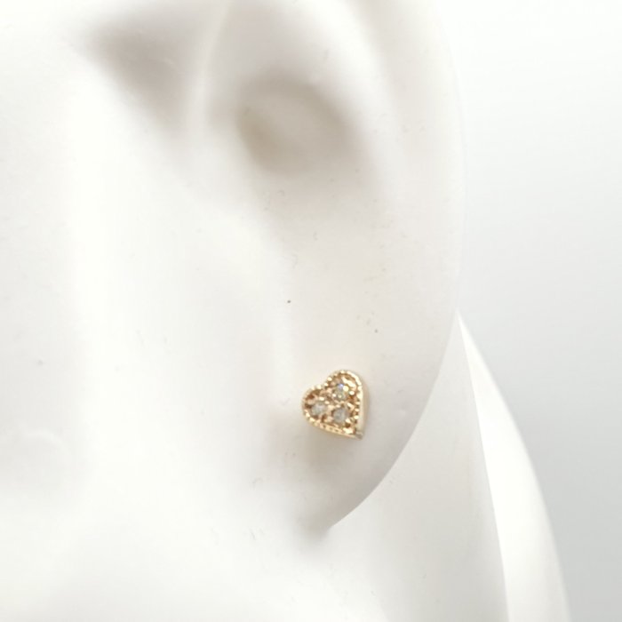 Ohne Mindestpreis - Ohrringe - 12 kt Gelbgold Diamant  (Natürlich) - Diamant 