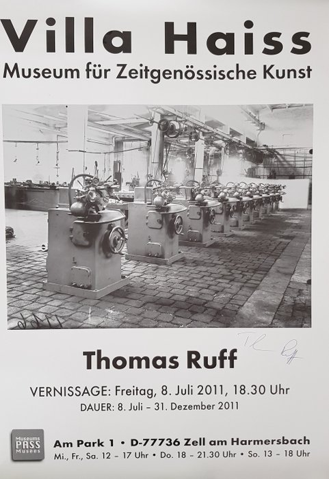 Signed; Thomas Ruff - Villa Haiss, exhibition poster - 2011