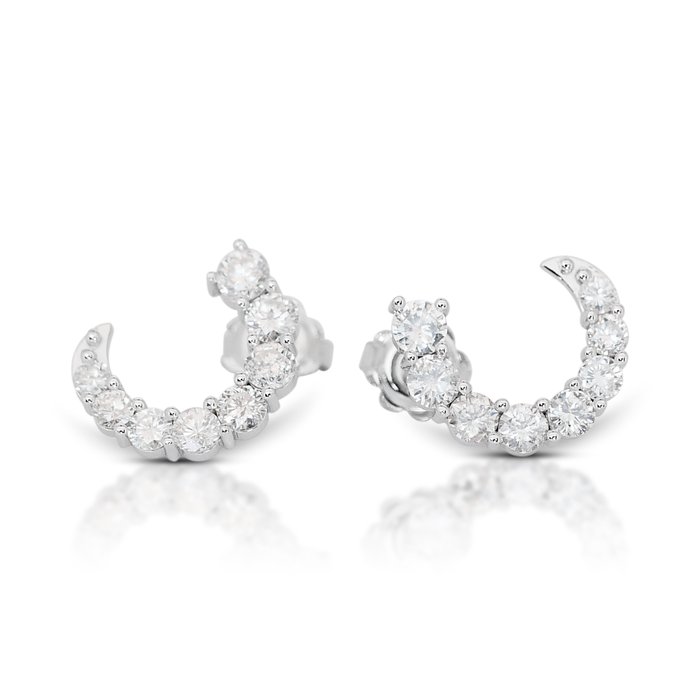 Earrings White gold Diamond  (Natural) 