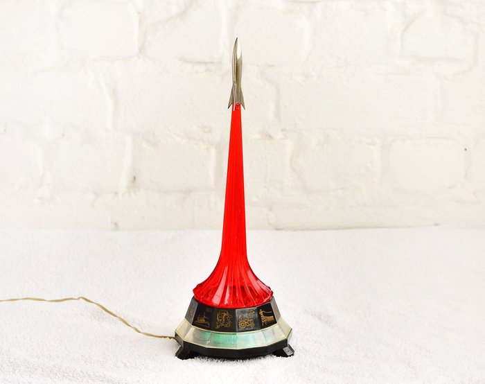 Uzhmash - Table lamp - Space Lamp, Rocket, First flight to Space - Metal, Plastic