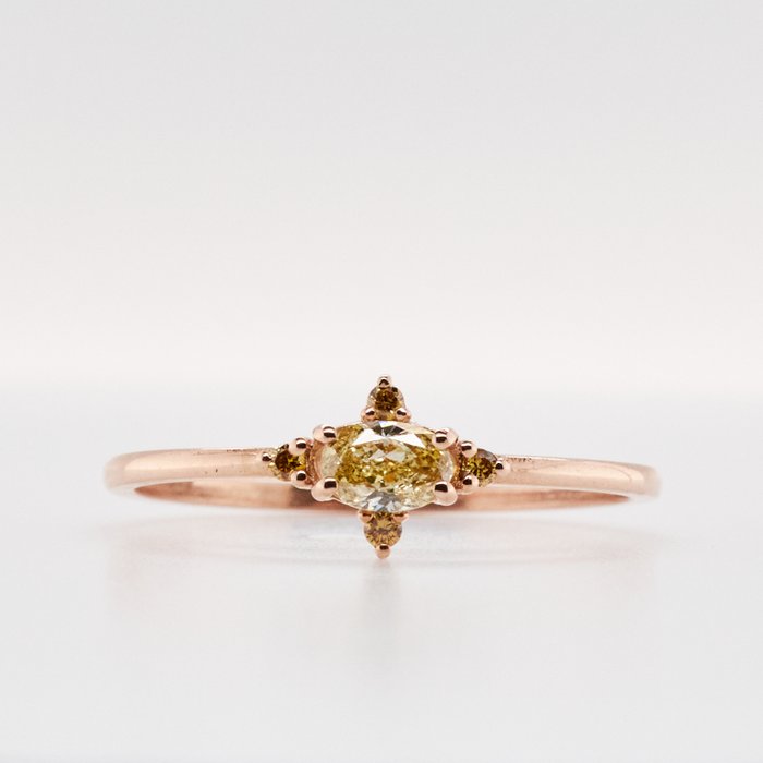 Senza Prezzo di Riserva Anello - Oro rosa -  0.20ct. Diamante 