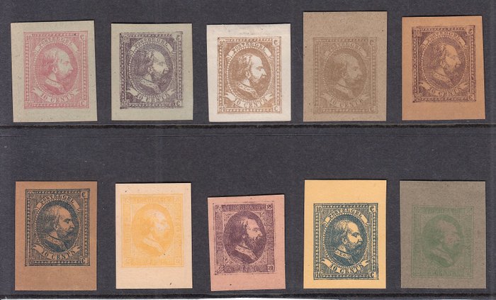 Niederlande 1867 - Auswahl Oscar Berger-Levrault-Verkostung der 5 und 10 Cent