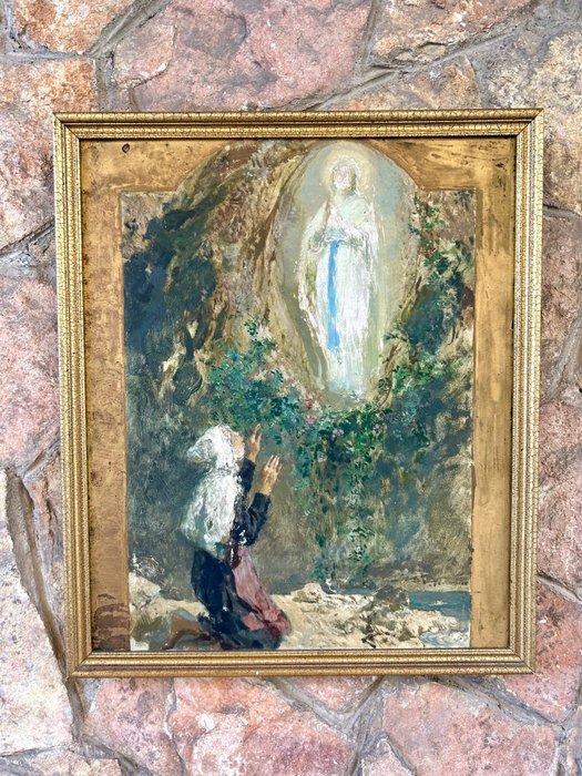 Our Lady of Loudes - Antique - Canvas - 1910-1940