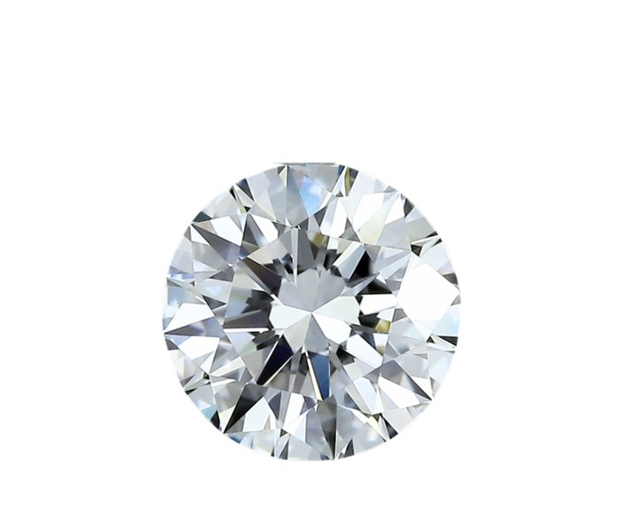 1 pcs Diamond - 0.90 ct - Round - G, ---No Reserve Price---Ideal Cut Gif Round Brilliant -- - IF (flawless)