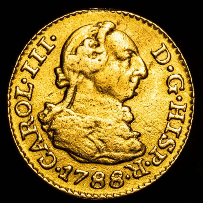 Espanja. Carlos III (1759-1788). Medio Escudo Madrid, 1788. Ensayador M