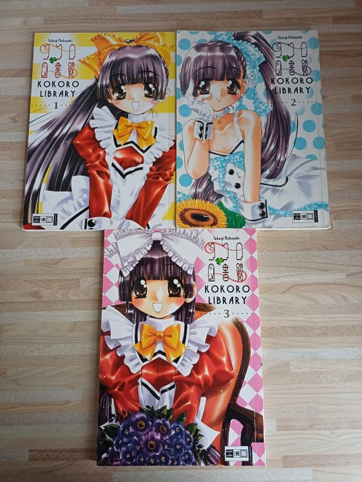 Kokoro Library - Nobuyuki Takagi Manga: Kokoro Library 1 ~ 3 Komplettset deutsch 1. Auflage 2004 - 3 Complete series - Pierwsze Wydanie