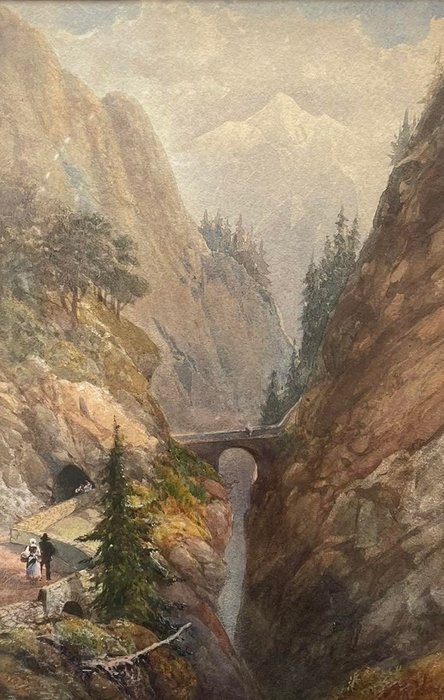 Thomas Miles Richardson Jr. (1813-1890) - Paysage Alpin