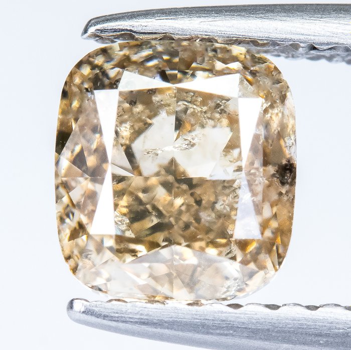 Diamant - 1.01 ct - Naturlig fancy lys gulbrun - I2 *NO RESERVE*