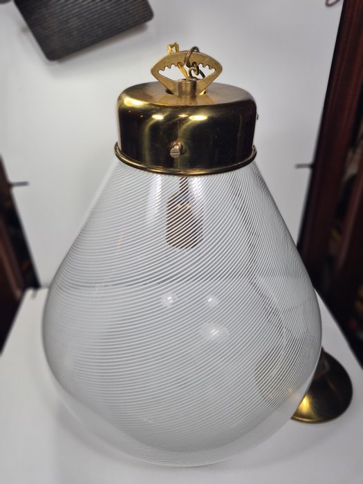Murano - Lampa wisząca - filigranowa kropla - dmuchane szkło