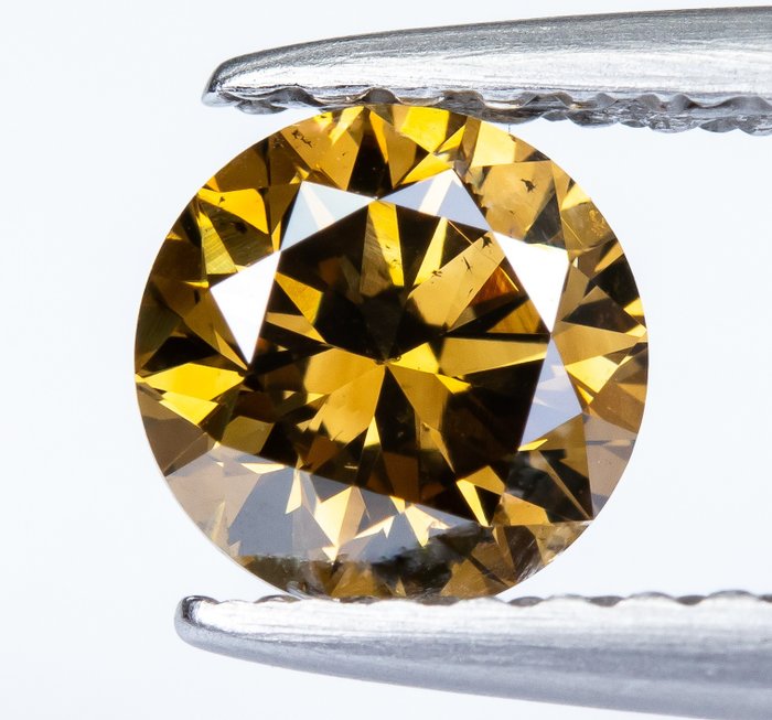 Diamant - 0.58 ct - Natürliches Fancy-Tiefgelb-Orange-Braun - SI2 *NO RESERVE*