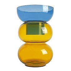 Cloudnola – Vaas –  Cloudnola Supreme Bubble Vase XL in blauw en geel – handgemaakt en mondgeblazen  – Glas