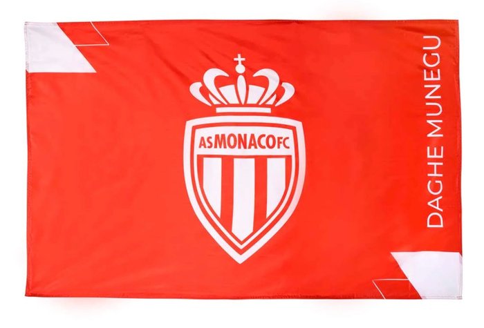 AS Monaco - Fanflag 23-24 signeret af 11 spillere 