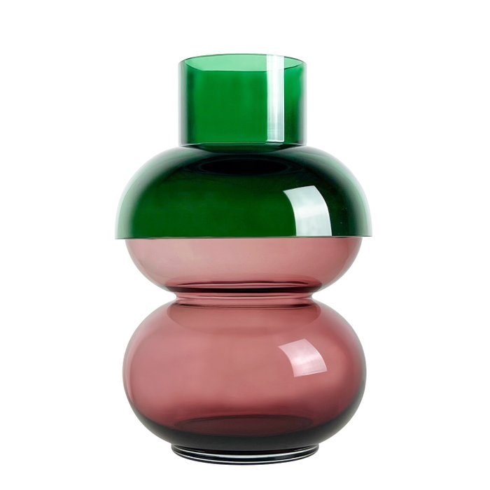 Cloudnola - Vase -  Cloudnola Supreme Bubble Vase XL i grønt og rosa - håndlaget og munnblåst  - Glass