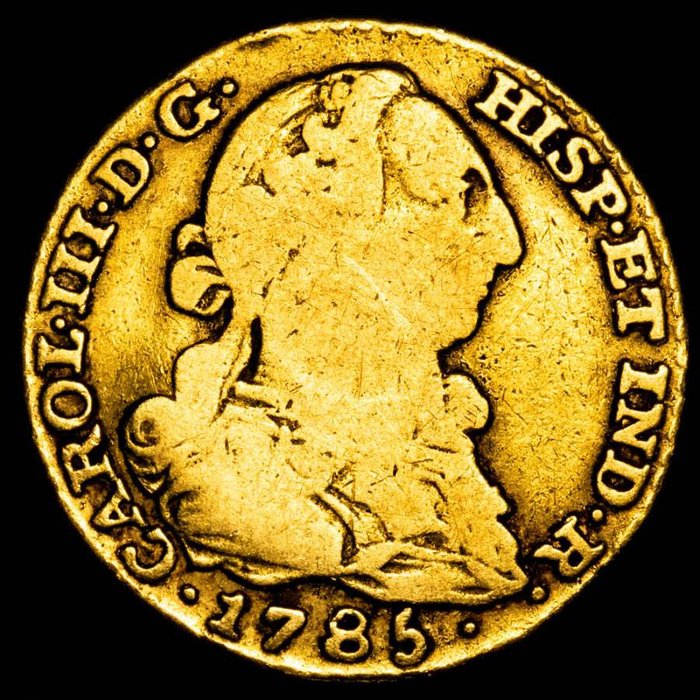 España. Carlos III (1759-1788). Escudo 1785 en la ceca de Madrid. Ensayador D.V.  - SIN RESERVA