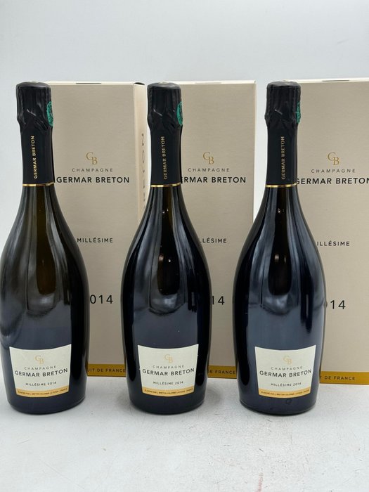 2014 Germar Breton, Champagne Germard Breton blanc de blancs - Champán Extra Brut - 3 Botellas (0,75 L)