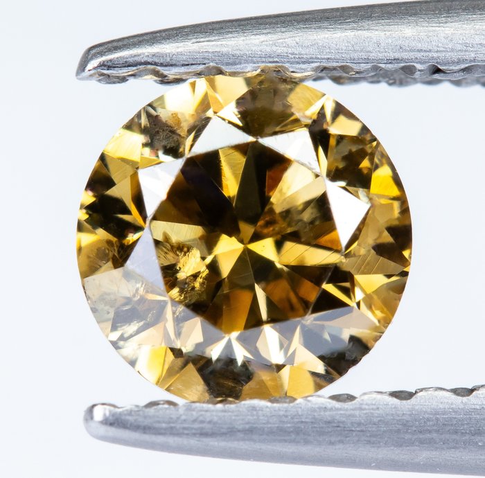 Diamant - 0.43 ct - Naturlig Fancy Intens Gullig Brun - I1 *NO RESERVE*