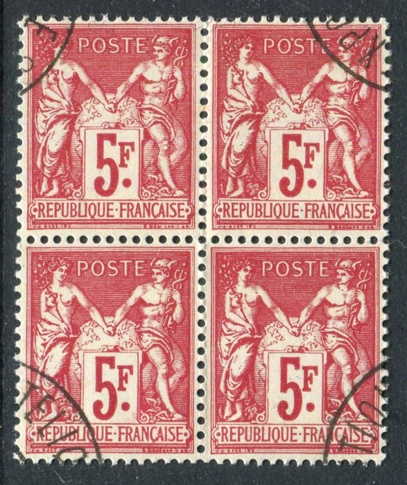 Francia 1862/1867 - Magnífico y raro bloque de cuatro n° 216