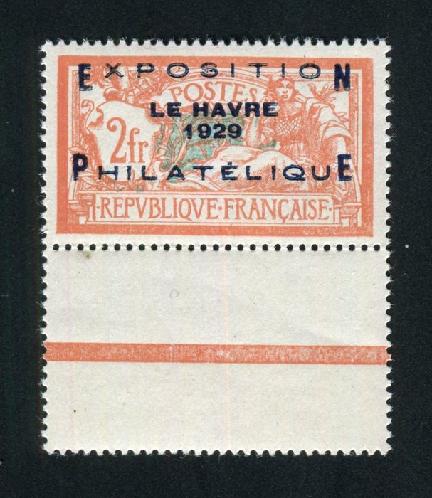 法国 1929 - Superbe n° 257A Centrage Parfait Bord de Feuille Neuf **