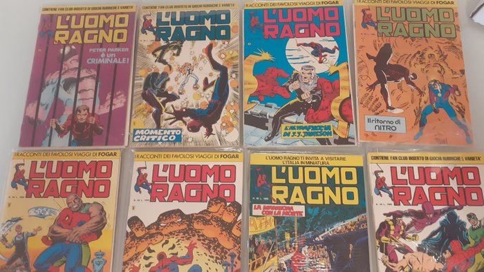 Uomo Ragno II serie completa - con poster ed  adesivi - 58 Comic - Erstausgabe - 1982/1984