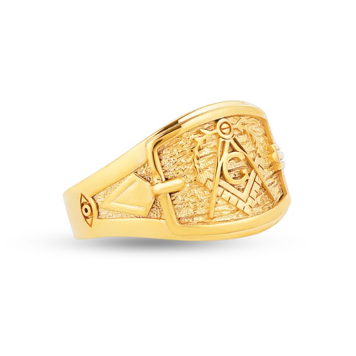 χωρίς τιμή ασφαλείας - Δαχτυλίδι Gold-plated, Ασημί, Μασονικός 