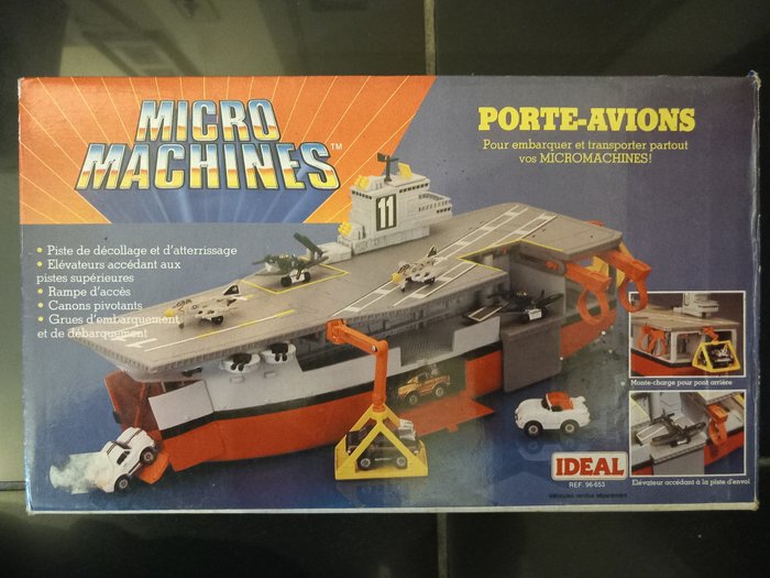 IDEAL (Lewis Galoob Toys Inc)  - Speelgoed voertuig Micro Machines - Porte-Avions + Diverse extra voertuigen - 1980-1990