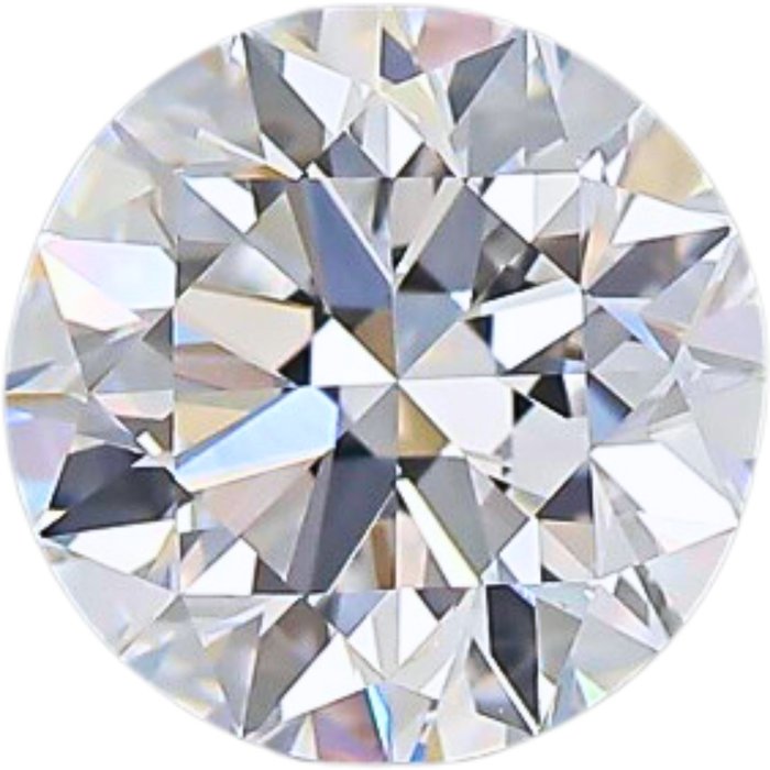 1 pcs Diamant - 0.90 ct - Rund - D (farveløs) - VVS1