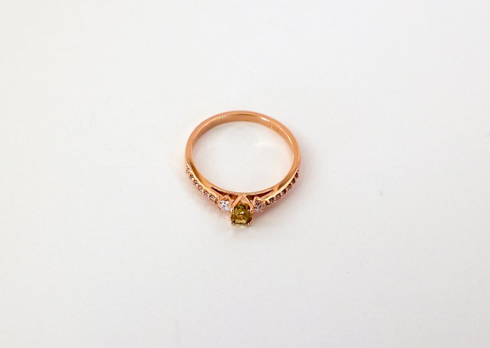 Ohne Mindestpreis - Ring Gelbgold Diamant  (Natürlich) - Diamant 