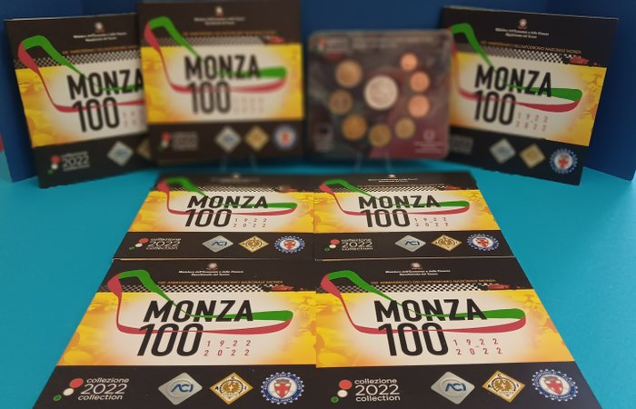 Olaszország. Year Set (FDC) 2022 "Monza" (incl. 5 euro in argento) (7 sets)