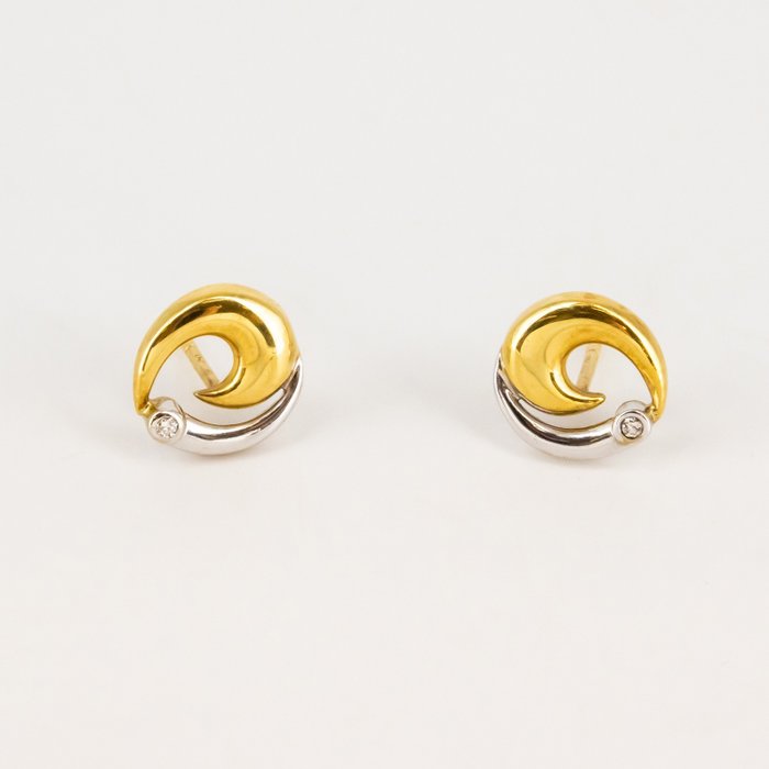 耳環 - 18 克拉 白金, 黃金 鉆石  (天然) 
