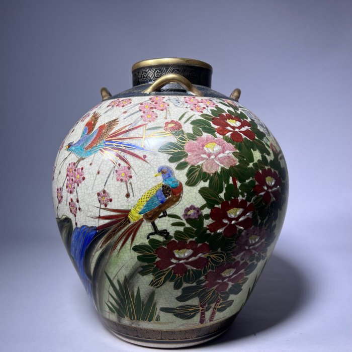 Piękny ceramiczny wazon - Ceramika - Japonia - Meiji period (1868-1912)