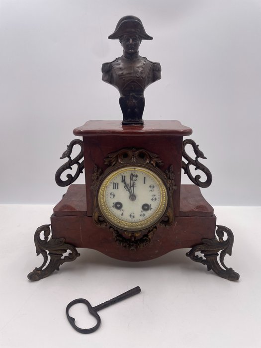 Ceas cu pendul - Aliaj, Bronz, Marmură - Aproximativ 1900