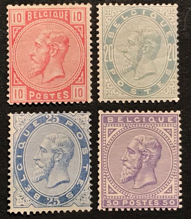 Belgium 1883 - Leopold II - issue of 1883 - OBP/COB 38/41