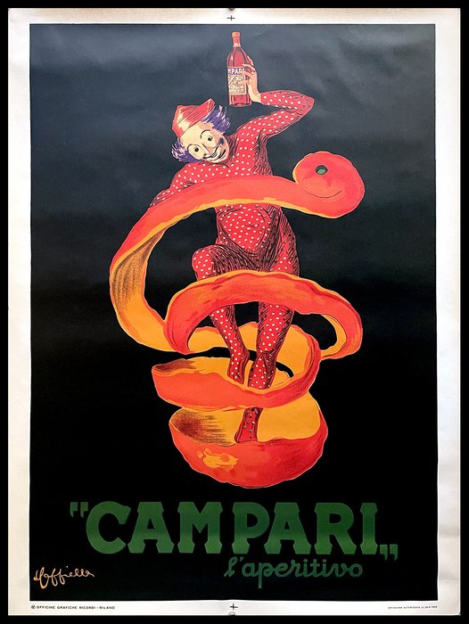 Leonetto Cappiello - Manifesto Poster "CAMPARI Aperitivo - Leonetto Cappiello, Spiritello - Lata 50.