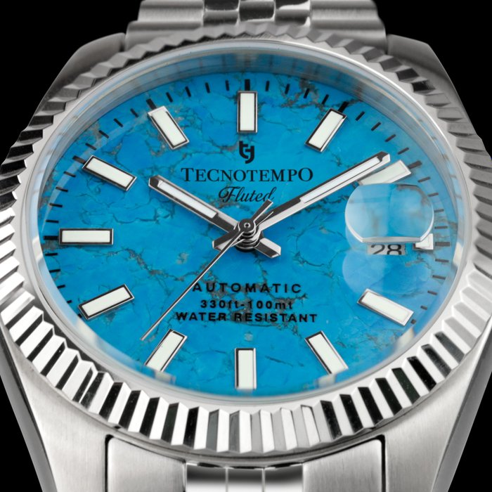 Tecnotempo® Automatic 100M Turquoise - "Fluted" Limited Edition - - Ohne Mindestpreis - TT.100.FLTC - Herren - 2011-heute