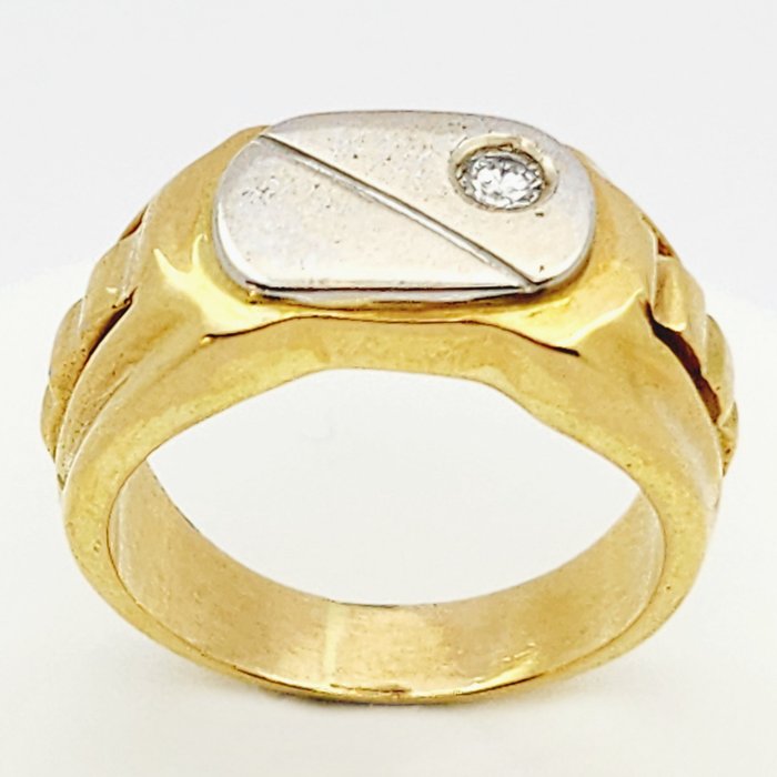 18K包金 黄金 - 戒指 - 0.10 ct 钻石