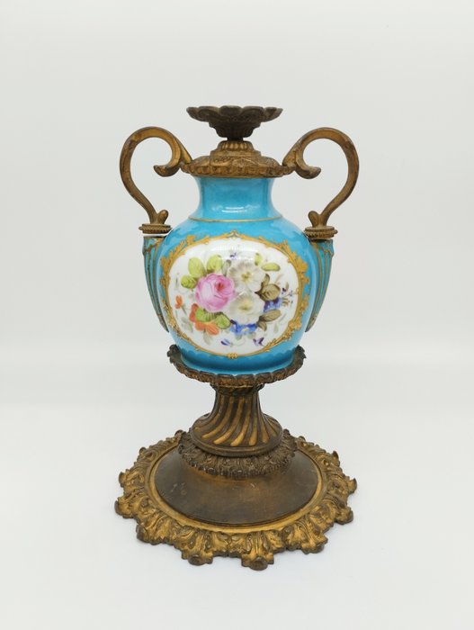 花瓶  - 銅（鍍金）, 陶瓷