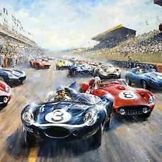 Jaguar D-Type #3 Ivor Bueb/Ron Flockhart Winners Le Mans 1957 – “Four O’Clock Thunder” By Alan Fearnley – Jaguar