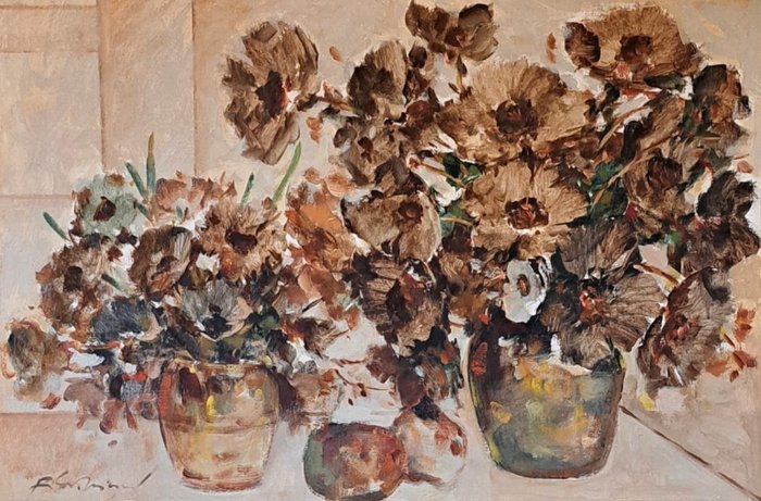 Scuola europea (XX) - Vasi di fiori