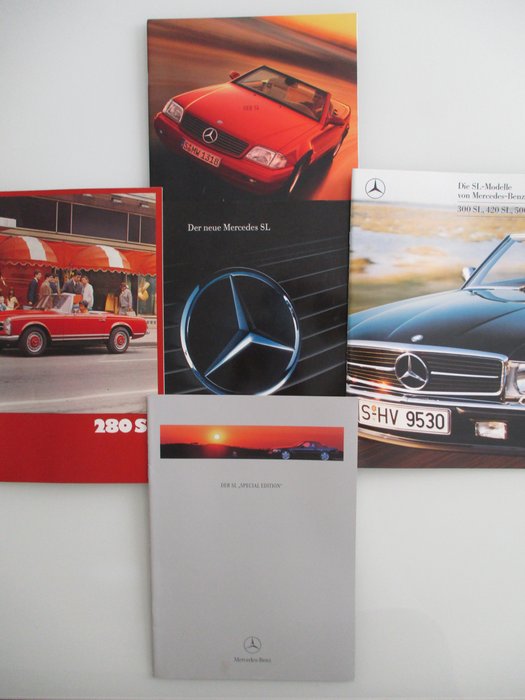 Brochure - Mercedes-Benz - Mercedes-Benz 280 SL, 300 SL, 420 SL, 500 SL... 5 Prospekte inkl. Pagode W 113, SL "Special Edition"