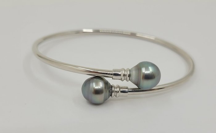 Ohne Mindestpreis - Armband 9x10mm Tahiti-Perlen – 925er Silber 