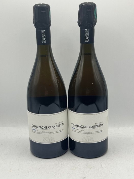 2023 clandestin, ClanDestin, Dosage Zero Boréal - Champagne Blanc de Noirs - 2 Flessen (0.75 liter)