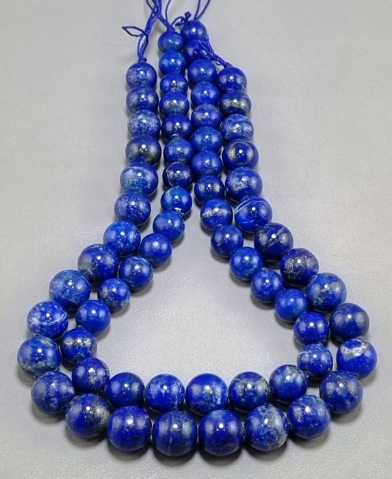 Lapis Lazuli edelsteen Kralen kettingen - Hoogte: 420 mm - Breedte: 420 mm- 231 g - (2)