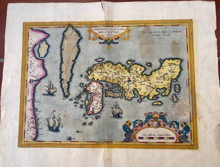 Asie, Carte - Japon; Ortelius - Iaponiae Insulae Descriptio - 1581-1600