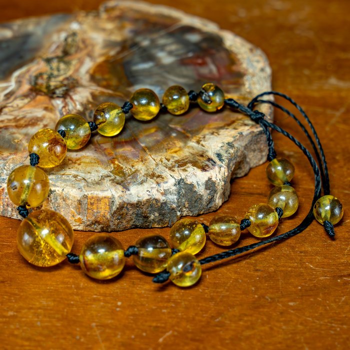Natural A+ Golden / Yellow Amber Bracelet - Dominican Republic - 37.45 ct- 7.49 g