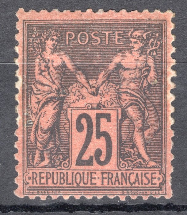 Francja 1878 - Classics, Sages typ 2, N° 91 miętowy bez gumy, Znakomity, - Yvert