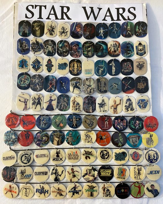 Star Wars - E-Max Lote de 100 Chapas Star Wars Clone Wars Colección Completa