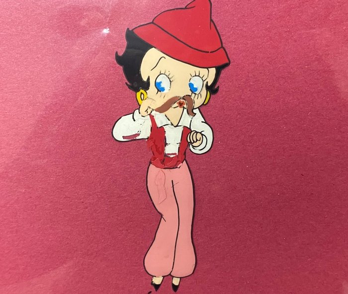 'Mask-A-Raid' Betty Boop - 1 Original Colorized Animation Cel of Betty Boop, (Max Fleischer/King Features, 1931/c. 1960-tallet)